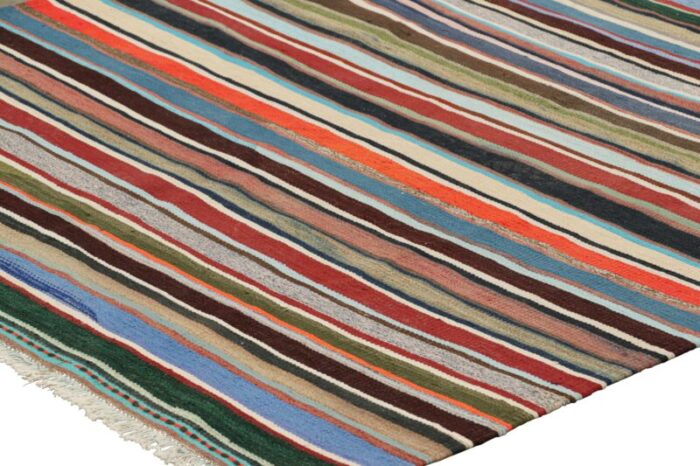 vintage turkish kilim with polychromatic stripes from rug and kilim 7286