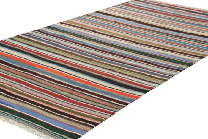 vintage turkish kilim with polychromatic stripes from rug and kilim 8814