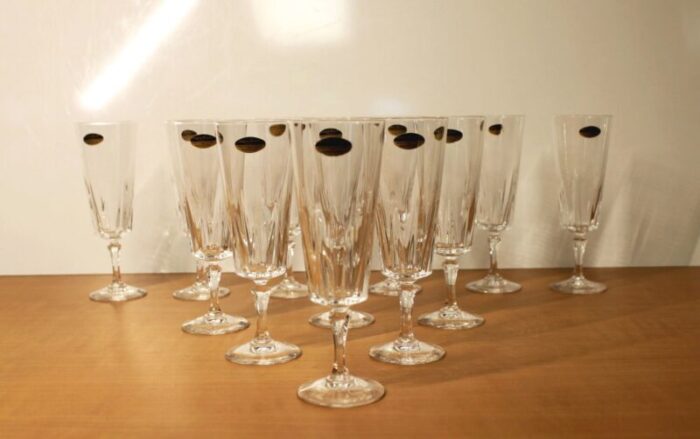 vintage versailles champagne flutes 1970s set of 12 12