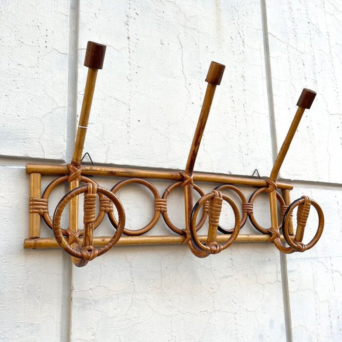 vintage wall bamboo hanger italy 1