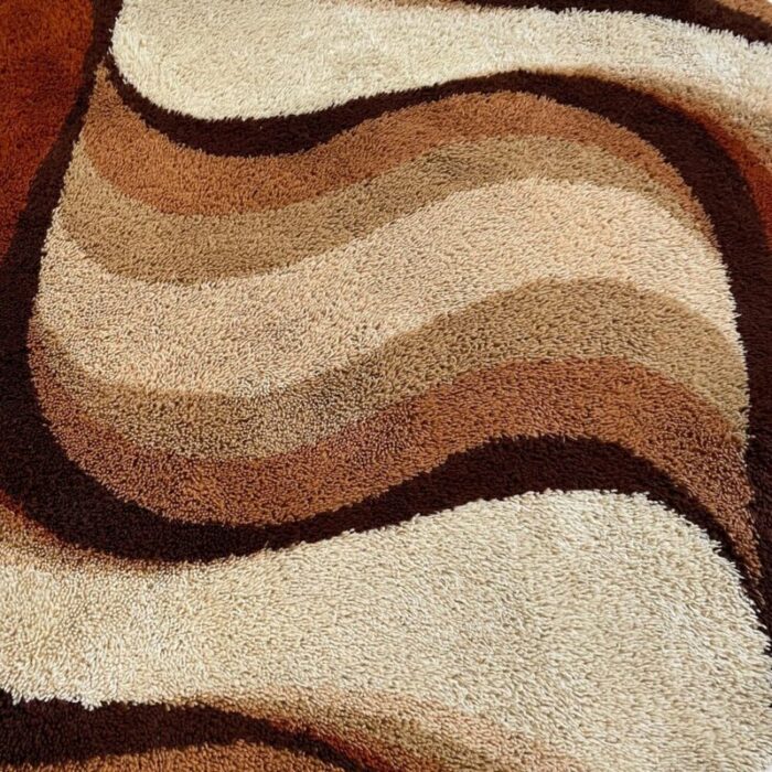 vintage wave high pile rya rug by prinstapijt desso netherlands 1970s 5