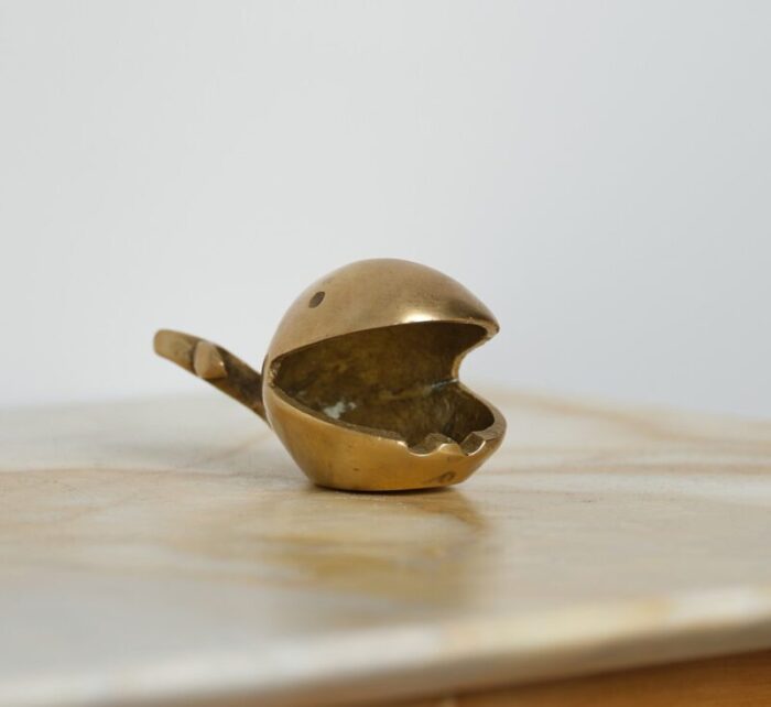 vintage whale shaped brass ashtray 1950s 2