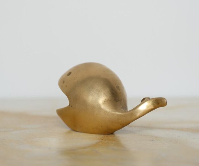 vintage whale shaped brass ashtray 1950s 5