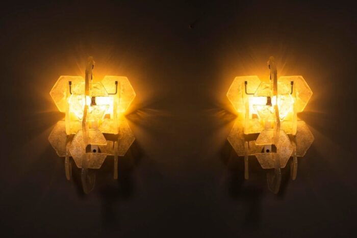 wall lights by carlo nason for mazzega set of 2 6102