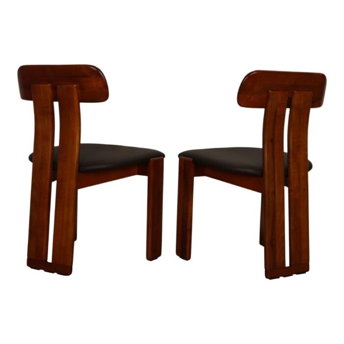 walnut sapporo dining chairs by mario marenco for mobilgirgi 1970s set of 8 3954