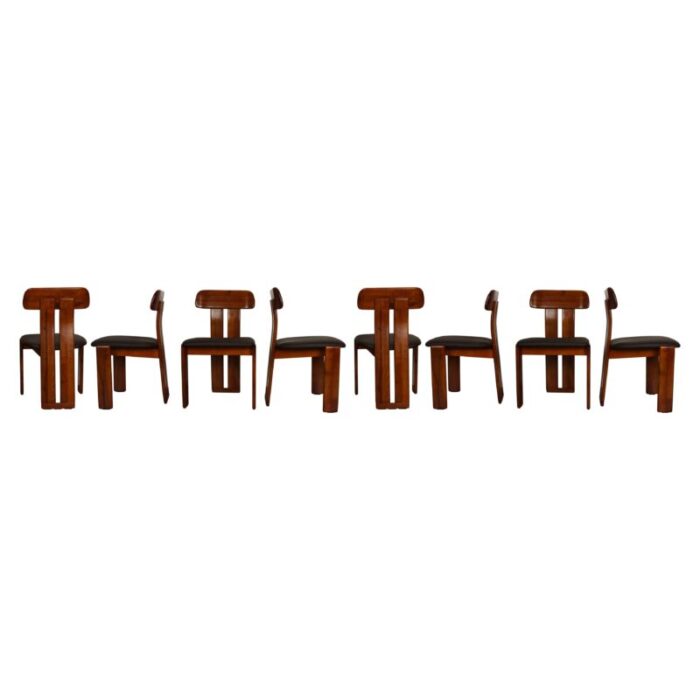 walnut sapporo dining chairs by mario marenco for mobilgirgi 1970s set of 8 4324