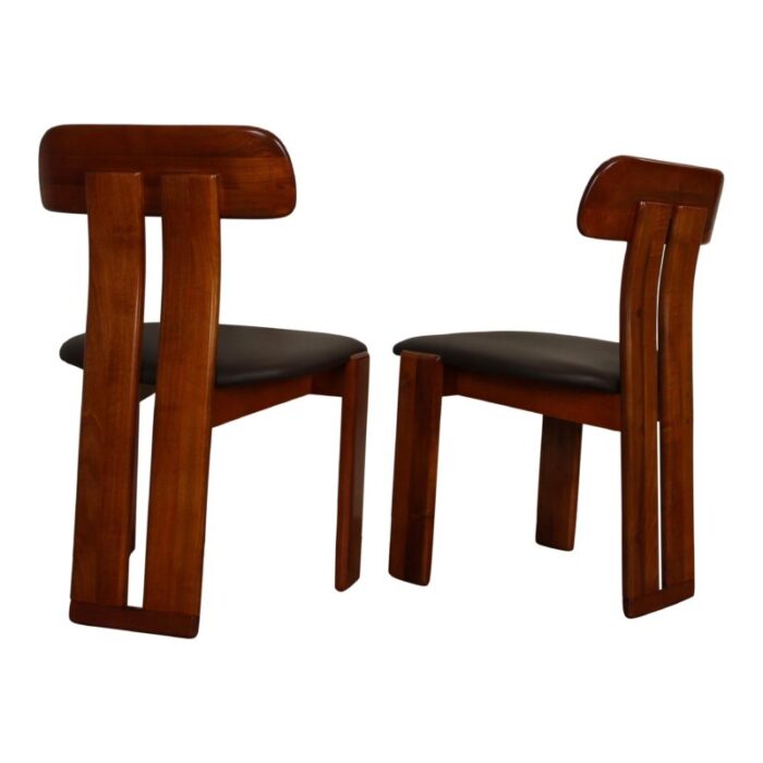 walnut sapporo dining chairs by mario marenco for mobilgirgi 1970s set of 8 6611