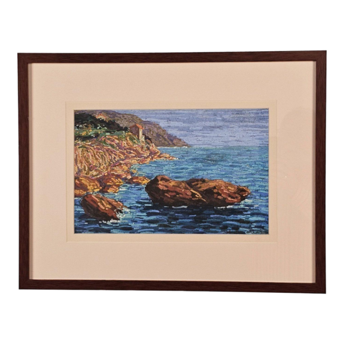 watercolor seascape italy circa 1920 7940