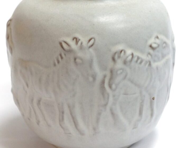 white zebra relief vase by mobach utrecht 1960s 8