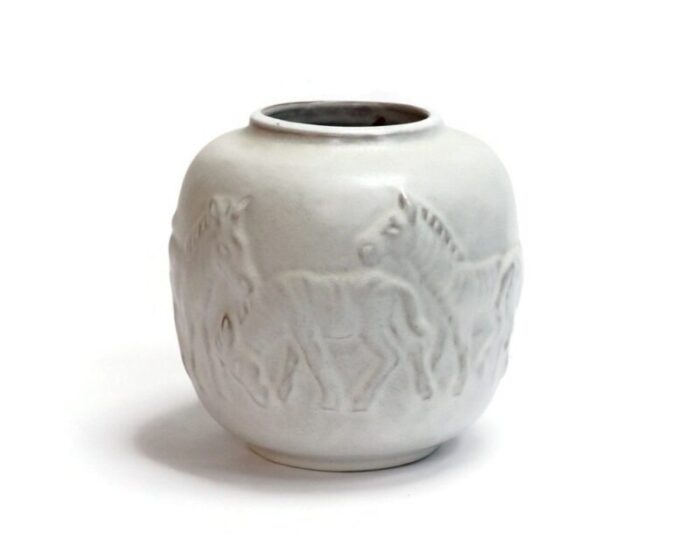 white zebra relief vase by mobach utrecht 1960s 9