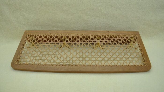 wood raffia coat rack 1960s 2