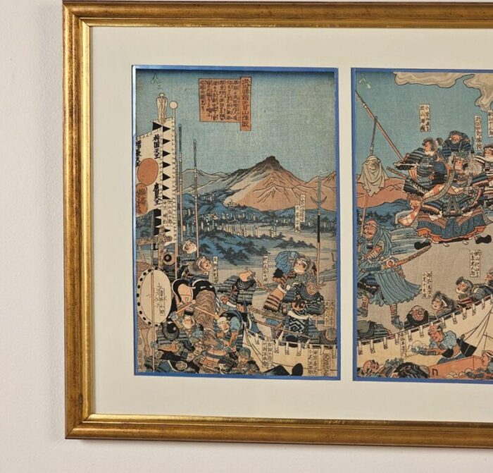 woodblock triptych tenmokuzan battle by yoshitora japan 1888 4659