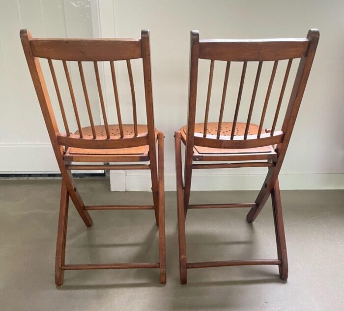 wooden folding chairs by michael thonet for thonet 1940s set of 2 0304