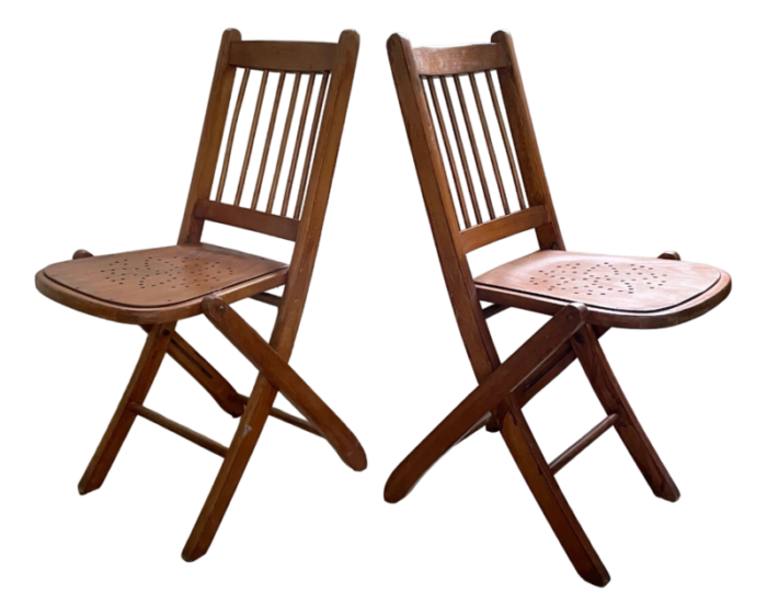 wooden folding chairs by michael thonet for thonet 1940s set of 2 4287