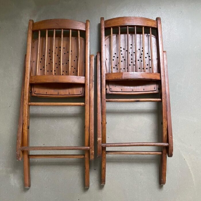 wooden folding chairs by michael thonet for thonet 1940s set of 2 6805