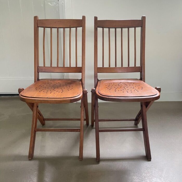 wooden folding chairs by michael thonet for thonet 1940s set of 2 9174