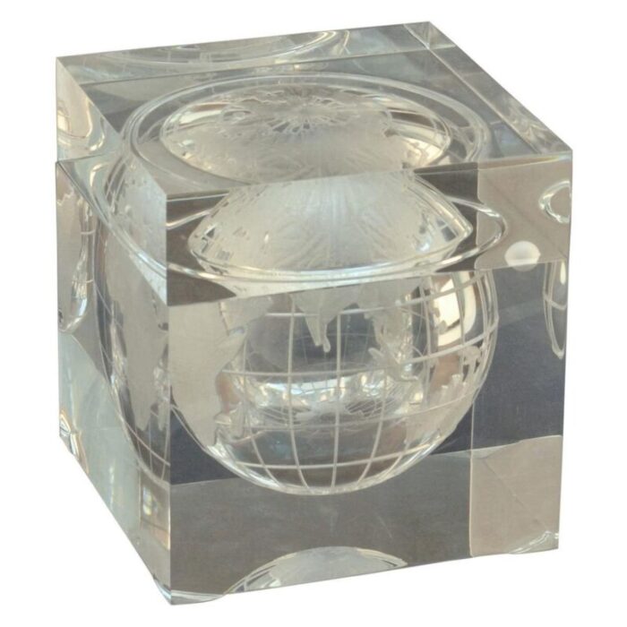 world globe acrylic cube ice bucket by alessandro albrizzi 1960s 1