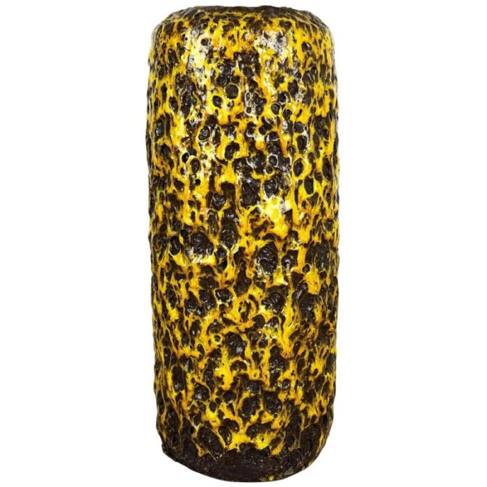 yellow fat lava multi color vase from scheurich wgp 1970s 1