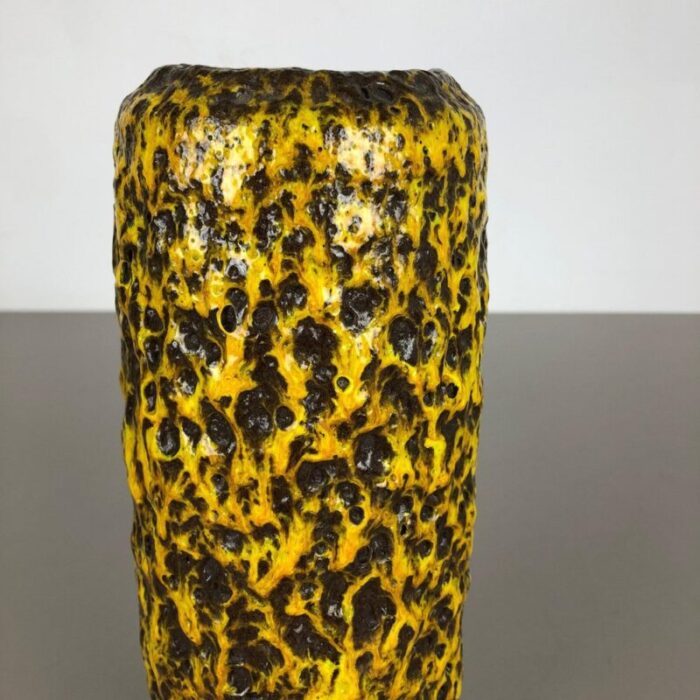 yellow fat lava multi color vase from scheurich wgp 1970s 10