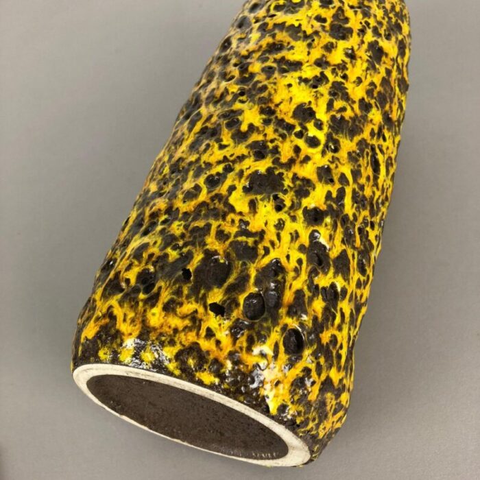 yellow fat lava multi color vase from scheurich wgp 1970s 12