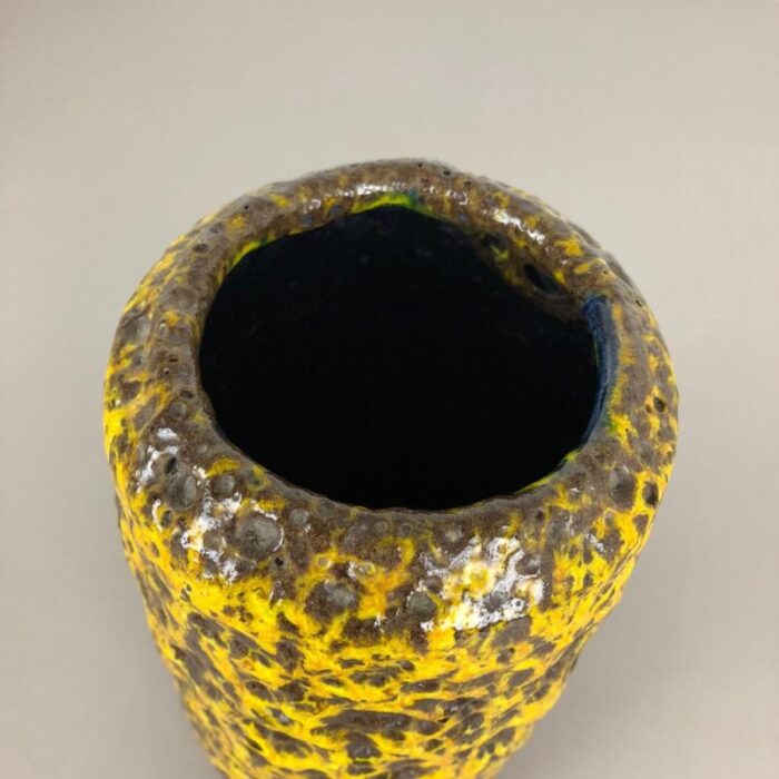 yellow fat lava multi color vase from scheurich wgp 1970s 13