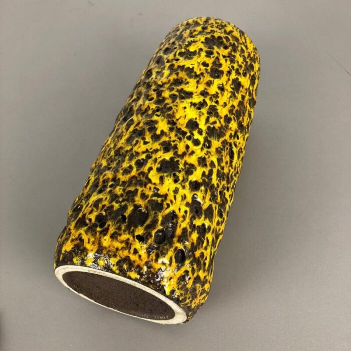 yellow fat lava multi color vase from scheurich wgp 1970s 15