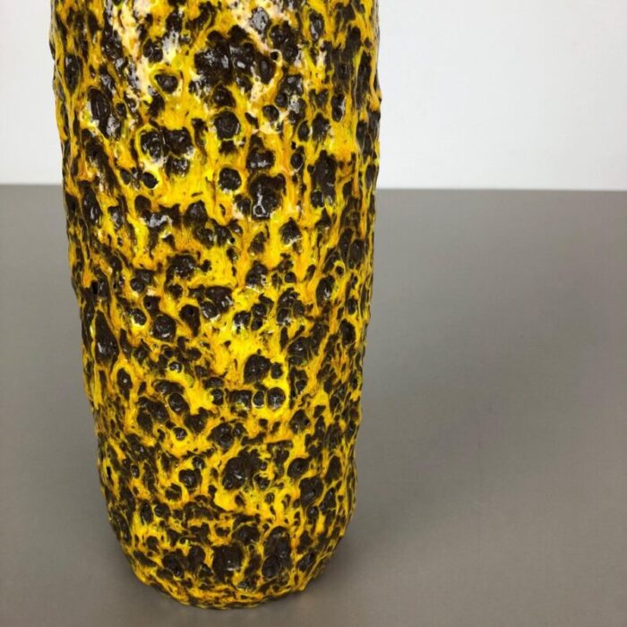 yellow fat lava multi color vase from scheurich wgp 1970s 17