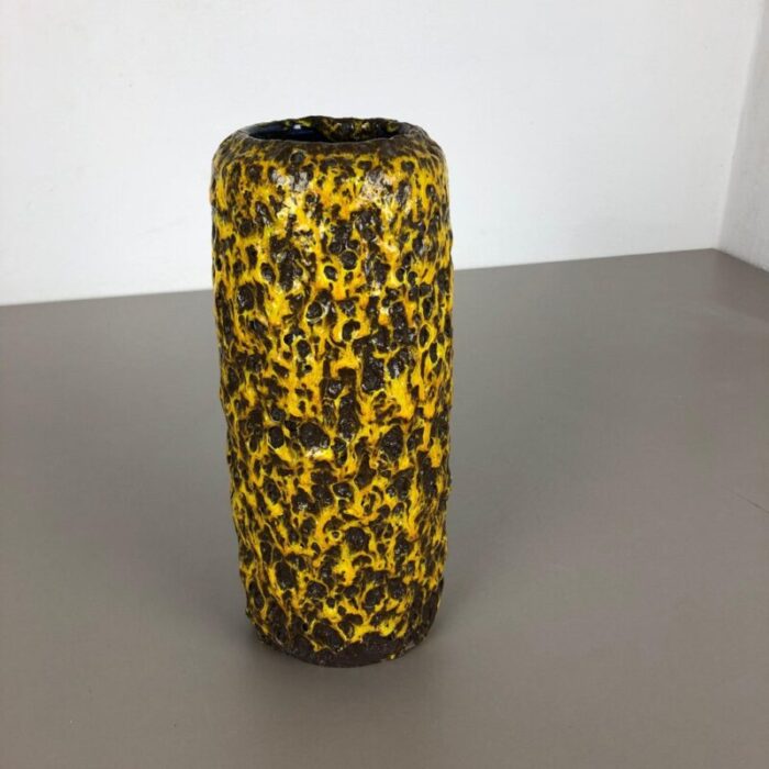 yellow fat lava multi color vase from scheurich wgp 1970s 3