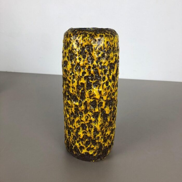 yellow fat lava multi color vase from scheurich wgp 1970s 4