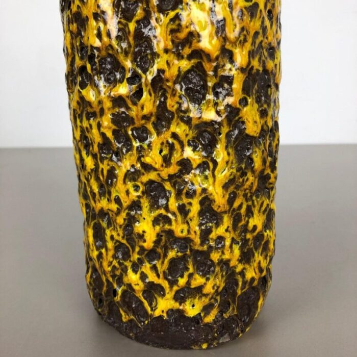 yellow fat lava multi color vase from scheurich wgp 1970s 5