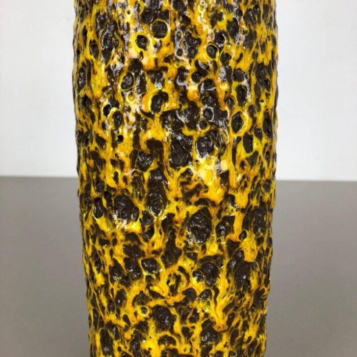 yellow fat lava multi color vase from scheurich wgp 1970s 6