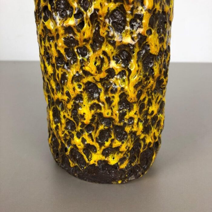 yellow fat lava multi color vase from scheurich wgp 1970s 7