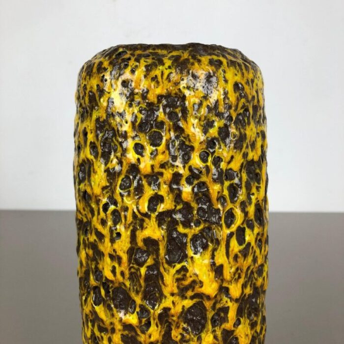 yellow fat lava multi color vase from scheurich wgp 1970s 8