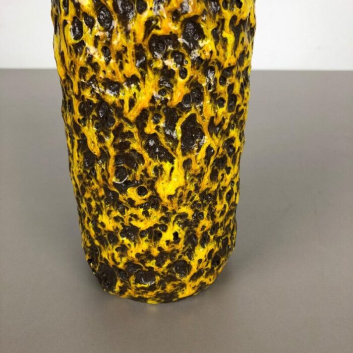 yellow fat lava multi color vase from scheurich wgp 1970s 9