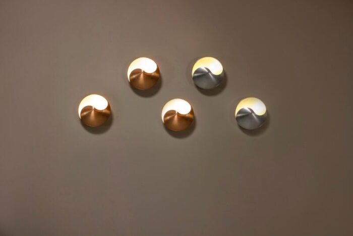 yin yang wall lamps by h sneyders de vogel for raak the netherlands 1971 set of 5 2718