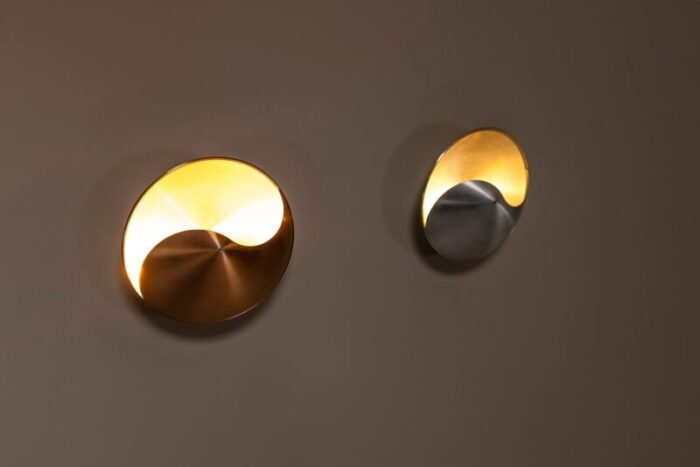 yin yang wall lamps by h sneyders de vogel for raak the netherlands 1971 set of 5 7379